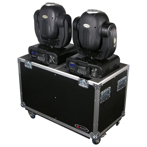 Odyssey FZMH250X2W Road Case - Odyssey FZMH250X2W - Universal Dual Large 250 Moving Heads Lighting Flight Case with Wheels