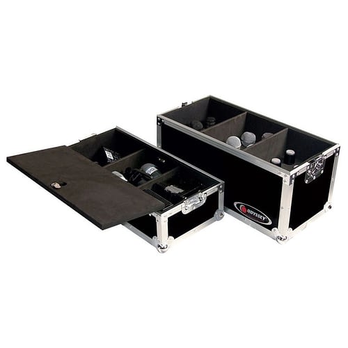 Odyssey FZMIC18 Wireless Case - Odyssey FZMIC18 - Handheld Microphone Flight Case with Storage Compartment for 18 Microphones
