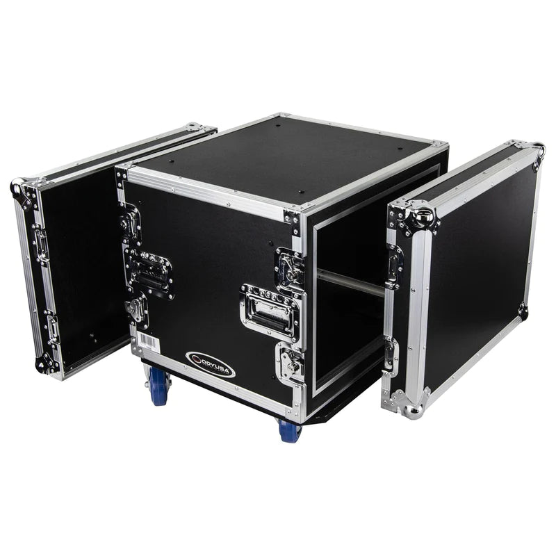 Odyssey FZS08W Case Rackmount - Odyssey FZS08W - 8U Shock Mount Rack Flight Case with Caster Wheels