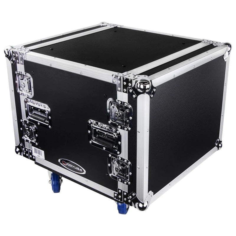 Odyssey FZS08W Case Rackmount - Odyssey FZS08W - 8U Shock Mount Rack Flight Case with Caster Wheels