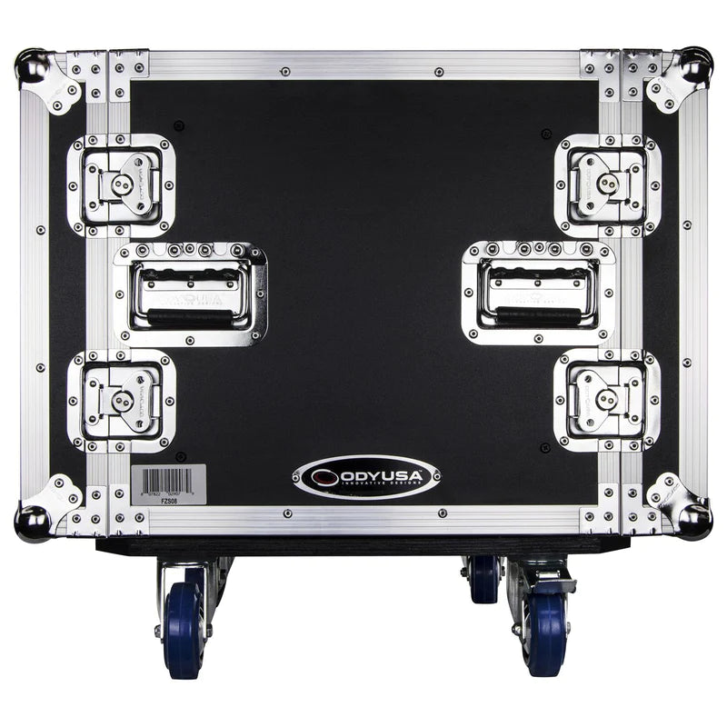 Odyssey FZS08W Case Rackmount - Odyssey FZS08W - 8U Shock Mount Rack Flight Case with Caster Wheels