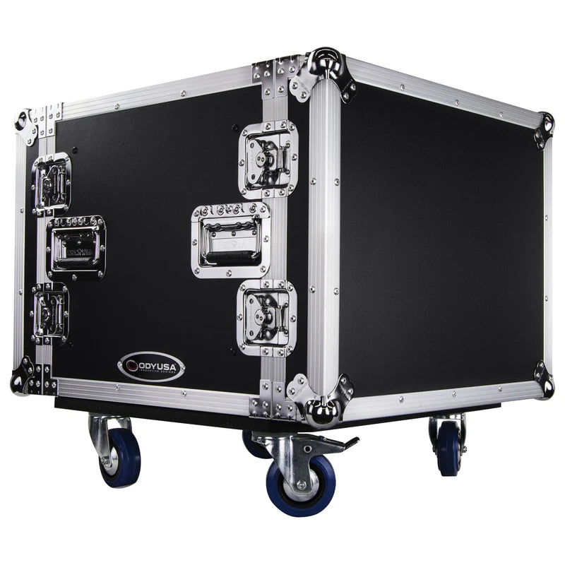 Odyssey FZS08W Case Rackmount - Odyssey FZS08W - 8U Shock Mount Rack Flight Case with Caster Wheels