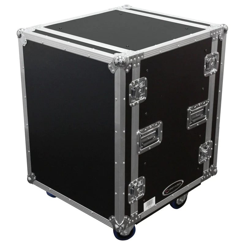Odyssey FZS14W Case Rackmount - Odyssey FZS14W - 14U Shock Mount Rack Flight Case with Wheels
