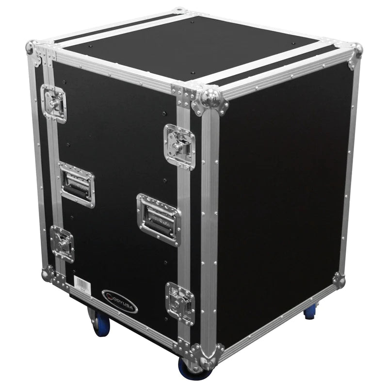 Odyssey FZS14W Case Rackmount - Odyssey FZS14W - 14U Shock Mount Rack Flight Case with Wheels