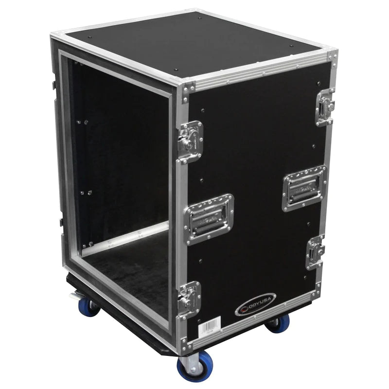 Odyssey FZS14W Case Rackmount - Odyssey FZS14W - 14U Shock Mount Rack Flight Case with Wheels