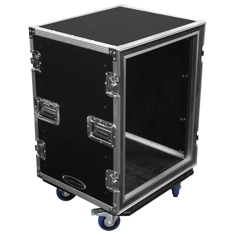 Odyssey FZS14W Case Rackmount - Odyssey FZS14W - 14U Shock Mount Rack Flight Case with Wheels