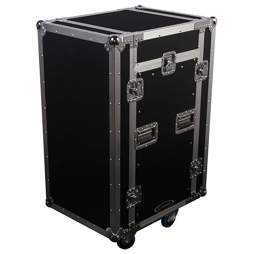 Odyssey FZSRP1116W Case Rackmount - Odyssey FZSRP1116W - 11U Top Slanted 16U Bottom Vertical Space Saver Combo Rack with Wheels