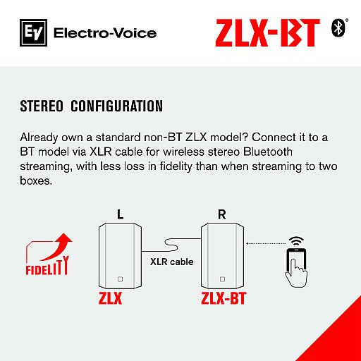 ELECTRO-VOICE ZLX-15BT - 15" powered loudspeaker with bluetooth audio