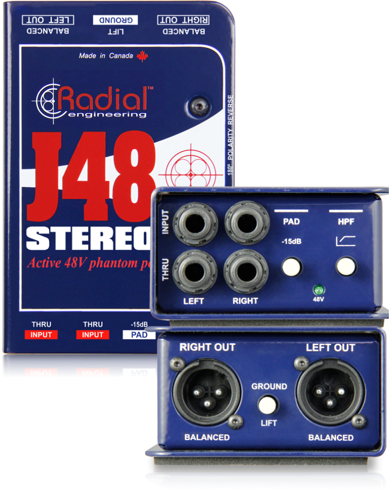 RADIAL J48 STEREO - Phantom Powered Stereo Active Direct Box