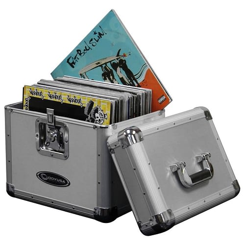 Odyssey KLP1SIL Case Equipment - Odyssey KLP1SIL - KROM Series Silver Record / Utility Case for 70 12″ Vinyl Records & LPs