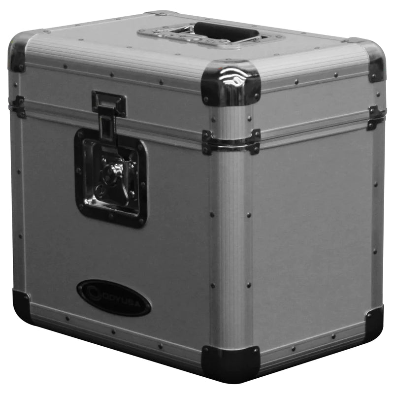 Odyssey KLP2SIL Case Equipment - Odyssey KLP2SIL - KROM Series Silver Stackable Record / Utility Case for 70 12″ Vinyl Records & LPs