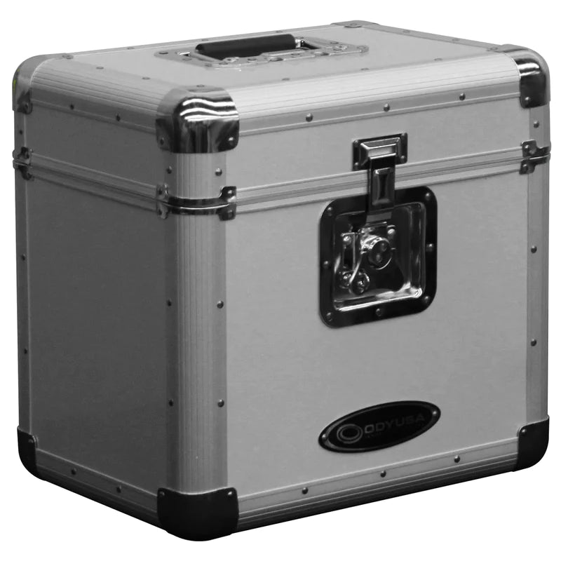 Odyssey KLP2SIL Case Equipment - Odyssey KLP2SIL - KROM Series Silver Stackable Record / Utility Case for 70 12″ Vinyl Records & LPs