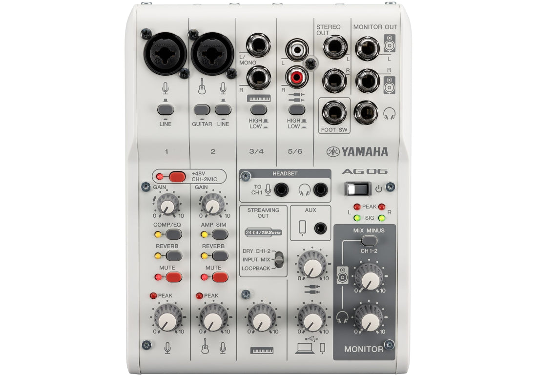 YAMAHA AG06MK2 -USB MIXER webcast - podcast - streaming