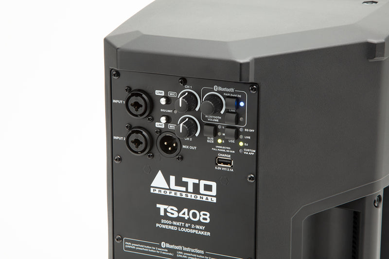 ALTO TS408 - 2000-WATT 8-INCH 2-WAY POWERED LOUDSPEAKER WITH BLUETOOTH.®, DSP & APP CON