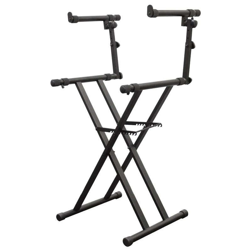 Odyssey LTBXS2 Stand DJ Equipment - Odyssey LTBXS2 - Black Heavy-Duty Two Tier X-Stand for DJ Coffins and Controller Cases