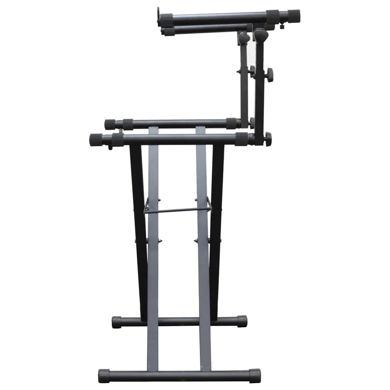 Odyssey LTBXS2 Stand DJ Equipment - Odyssey LTBXS2 - Black Heavy-Duty Two Tier X-Stand for DJ Coffins and Controller Cases