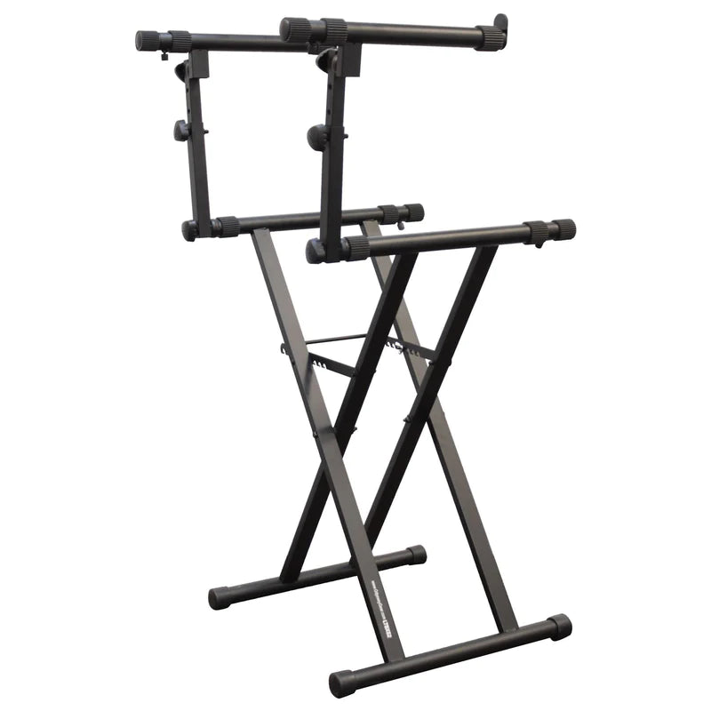 Odyssey LTBXS2 Stand DJ Equipment - Odyssey LTBXS2 - Black Heavy-Duty Two Tier X-Stand for DJ Coffins and Controller Cases