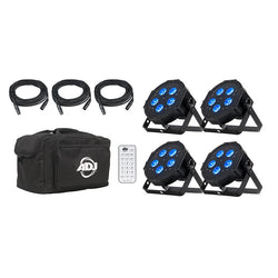 AMERICAN DJ MEGA-FLAT-HEX-PAK Pack of 4 Led fixture + accessories
