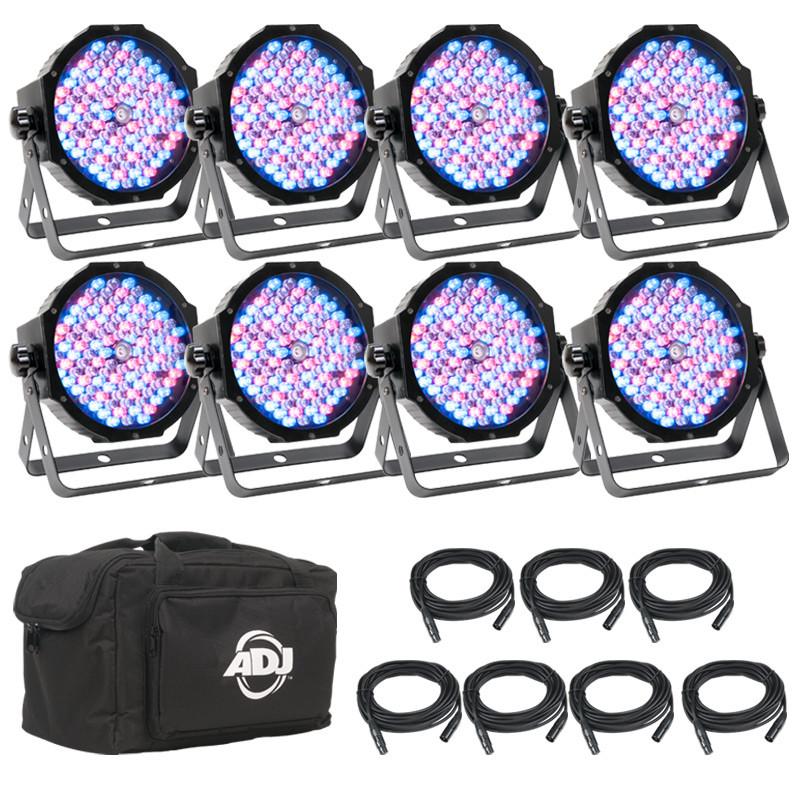 AMERICAN DJ MEGA-FLAT-HEX-PAK 8 PLUSPack of 8 Led fixtures + accessories