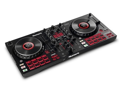 NUMARK MIXTRACK PLATINUM FX 4 -Deck DJ Controller with Jog Wheel Displays and FX Paddles