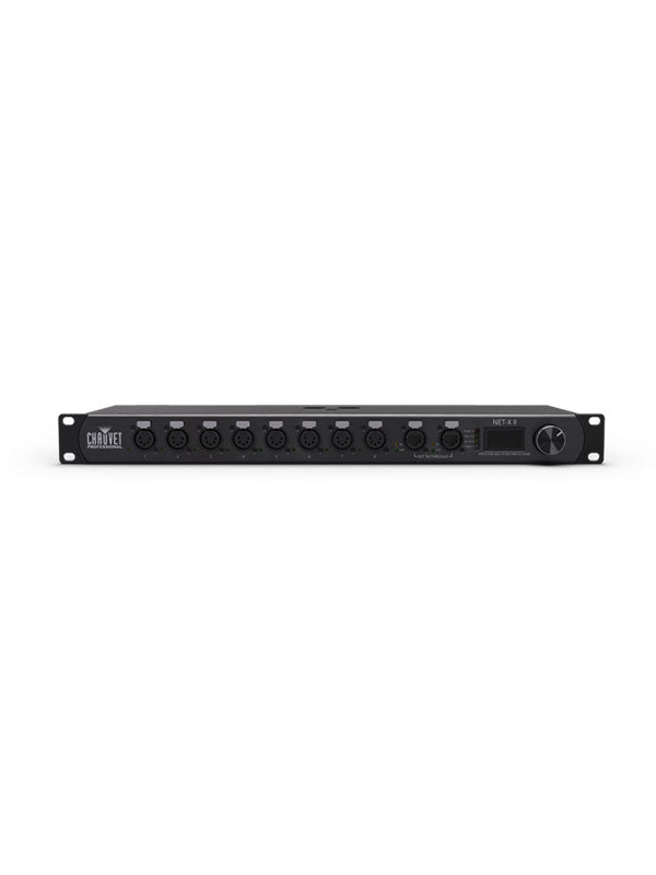 CHAUVET PRO NETXII -  versatile rack-mountable Ethernet-to-DMX node, which also functions as a merger for two controllers on either Ethernet or DMX inputs.