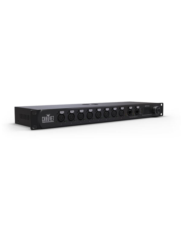 CHAUVET PRO NETXII -  versatile rack-mountable Ethernet-to-DMX node, which also functions as a merger for two controllers on either Ethernet or DMX inputs.