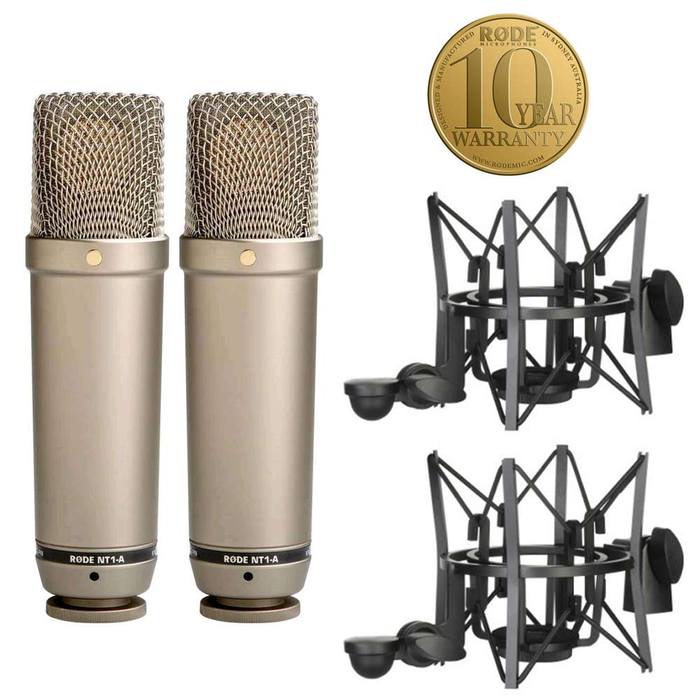 RODE NT1-A MATCHED PAIR  Cardiod condenser Studio Microphone with Pop flter