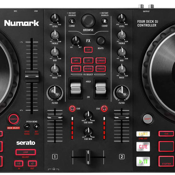 NUMARK MIXTRACK PLATINUM FX 4- Deck DJ Controller with Jog Wheel Displ