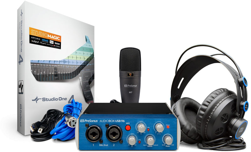 PRESONUS Audiobox USB96 Studio - Complete mobile recording kit for Mac or Windows