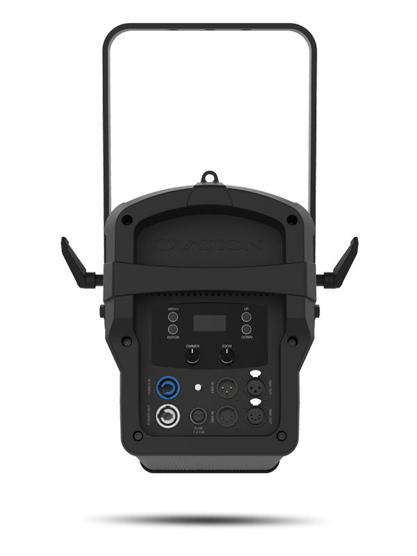 CHAUVET PRO OVATION-F265WW - motorized zoom with a 16°- 68° field range - Chauvet Professional OVATION F-265WW LED Warm White Fresnel With Output Comparable To An 8”, 2,000 W Fresnel