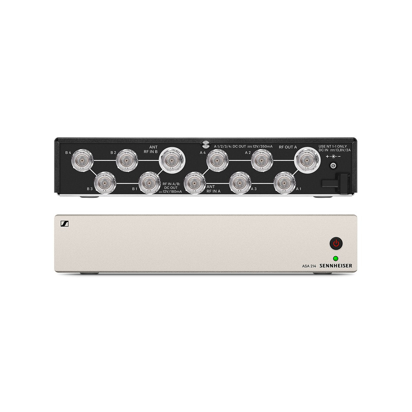 SENNHEISER ASA 214-UHF Active antenna splitter 4 units - The splitter runs up to 4 receivers of the ew series with two antennas.