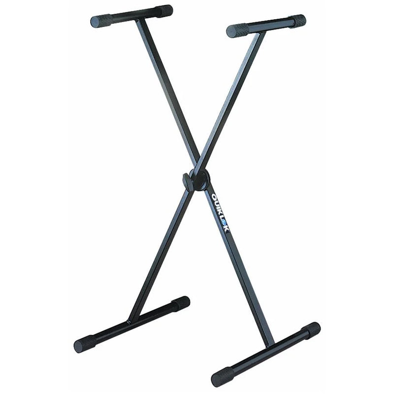 QUIKLOK T10BK T-reX single braced 1 tier keyboard stand - Quiklok T-10BK Single-Tier Single-Brace Keyboard Stand With Dino-Bite Locking Disc Black