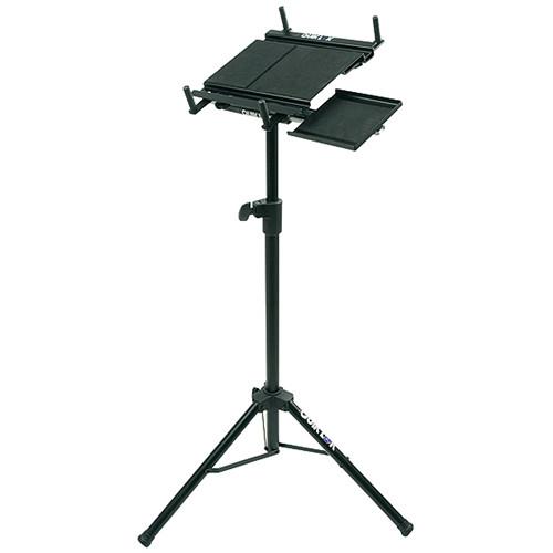 QUIKLOK LPH003 Tripod laptop stand, pull-out mouse tray, top/bottom anchors - Quiklok LPH-003 Free Standing Tripod Base Laptop Holder