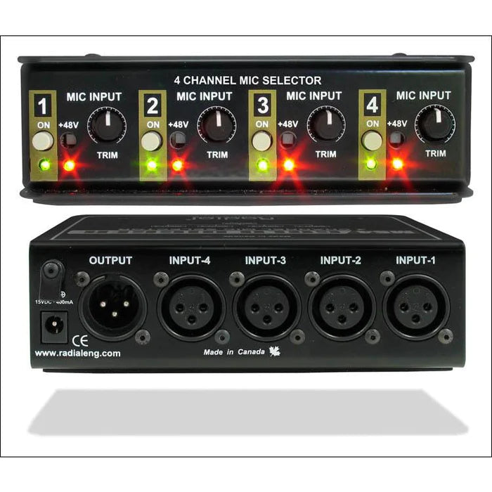 Radial Gold Digger - Radial Engineering GOLD DIGGER 4-Channel Mic Selector