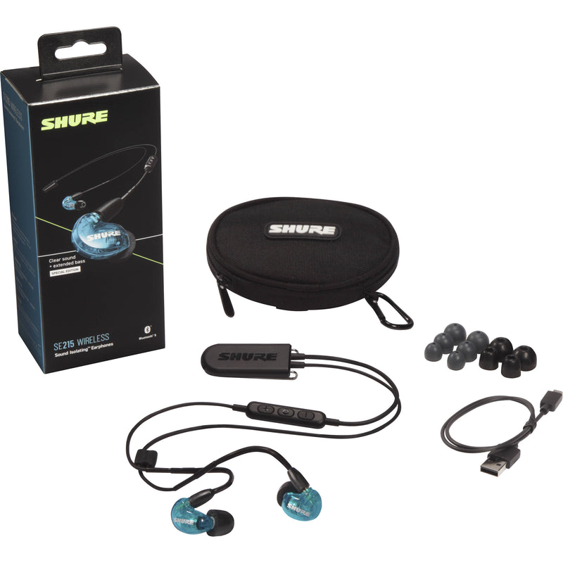 Shure SE215SPE - Blue Isolating Earphones with Black 3.5mm Cable