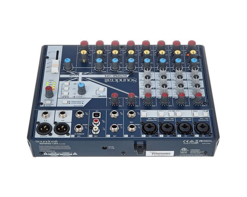 with　USB　SOUNDCRAFT　multi-FX　channels　NOTEPAD-12FX　12　Mixer