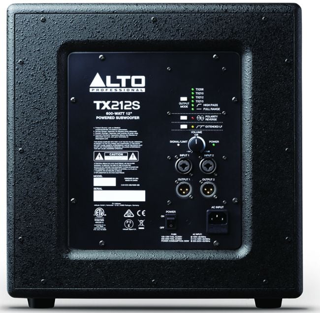 ALTO TX212S - 12'' 900 Watt powered subwoofer