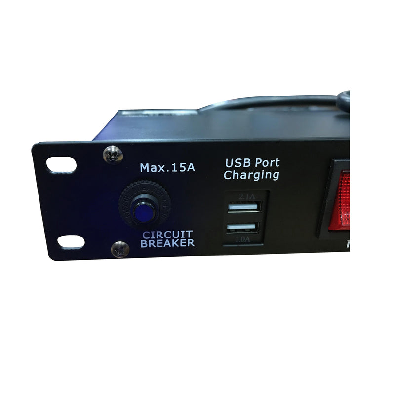 PROX-X-PC10USB Power unit - Power Center™ 10 Plug Rack Mount Power Distribution Switch With 2 USB Charging Ports