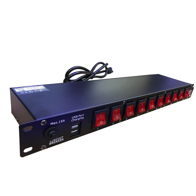 PROX-X-PC10USB Power unit - Power Center™ 10 Plug Rack Mount Power Distribution Switch With 2 USB Charging Ports