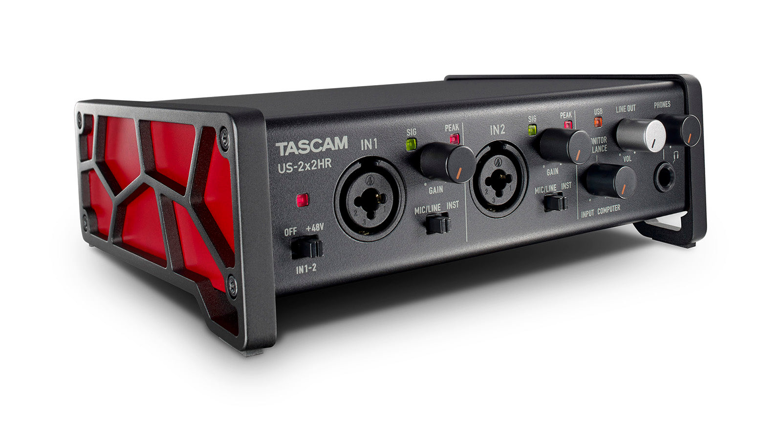 TASCAM US-2x2HR - 2Mic, 2IN/2OUT High Resolution Versatile USB Audio Interface