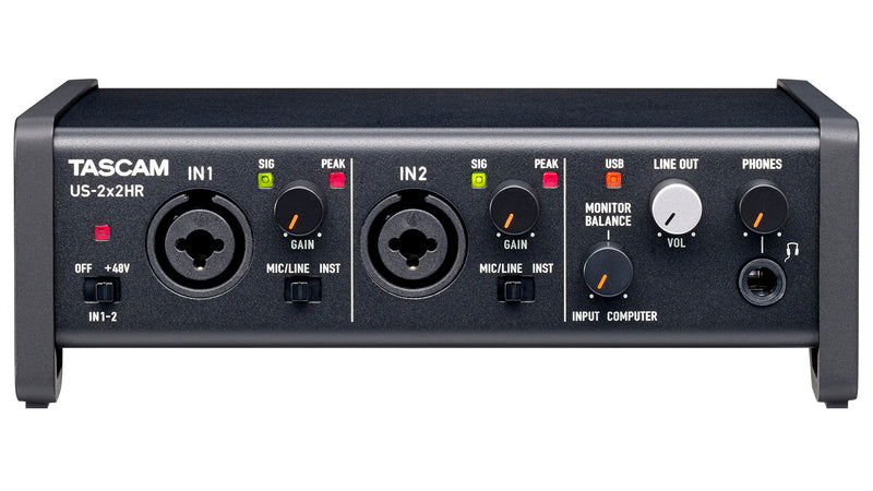 TASCAM US-2x2HR - 2Mic, 2IN/2OUT High Resolution Versatile USB Audio Interface