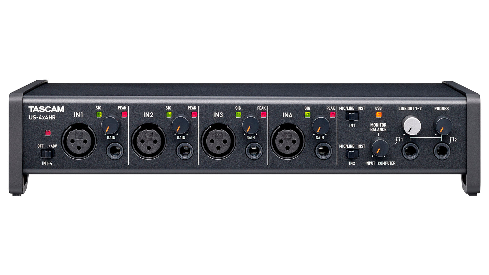 TASCAM US-4x4HR - 4Mic, 4IN/4OUT High Resolution Versatile USB Audio Interface