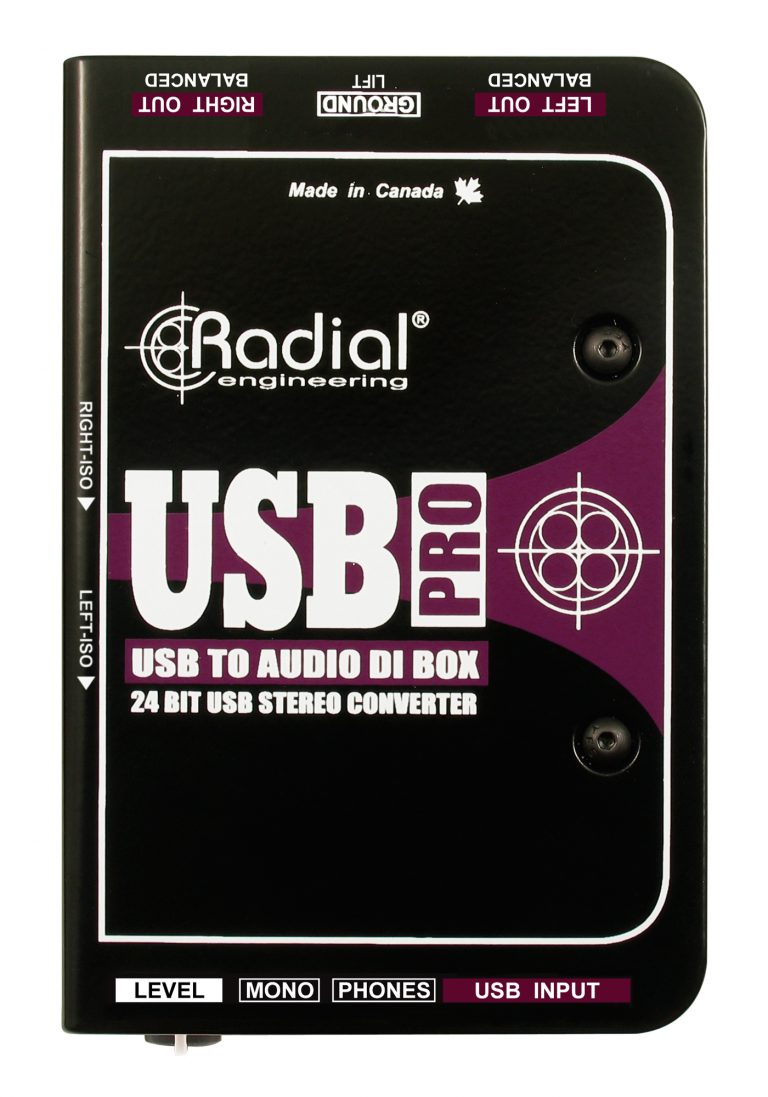 Radial USB-Pro - Digital USB DI for laptops, 24/96 with heapdhone amp & isolated outs