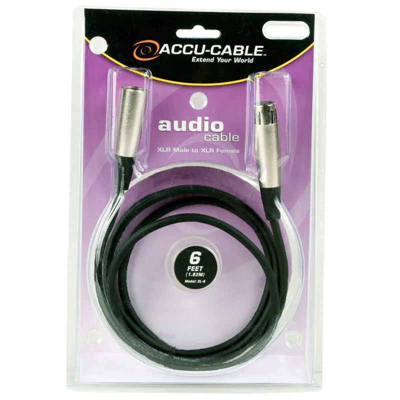XL-6 - Accu-Cable XLR Microphone Cable 6 Feet